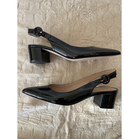 Gianvito Rossi Women's Black Patent Leather Slingback Pumps EU 37 1/2 US 7 $695 - Picture 10 of 16